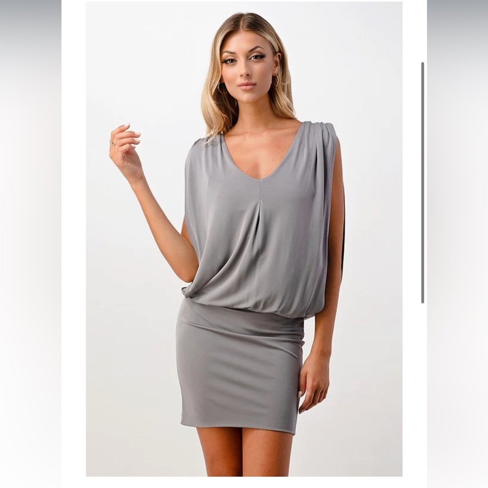 NWT KAII Double Layered Banded Bottom Mini Dress